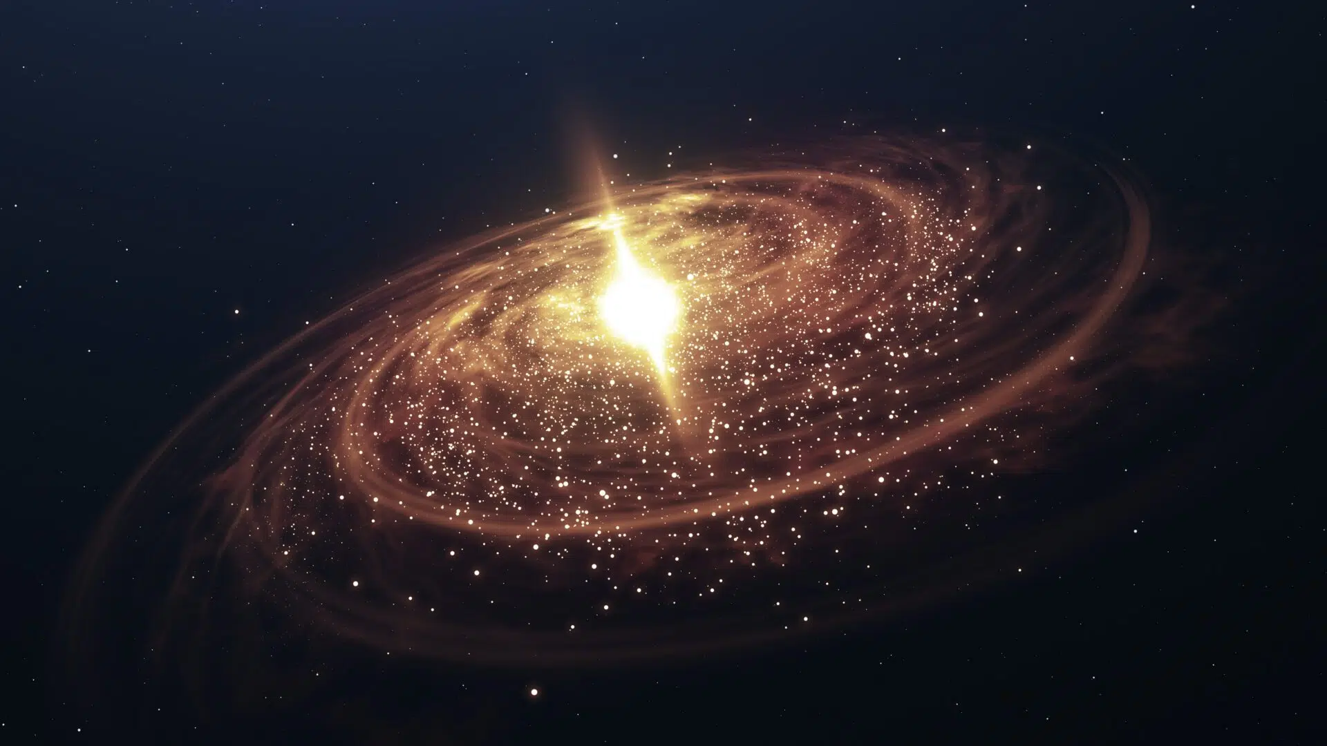 Galaxie en spirale lumineuse dans l'espace