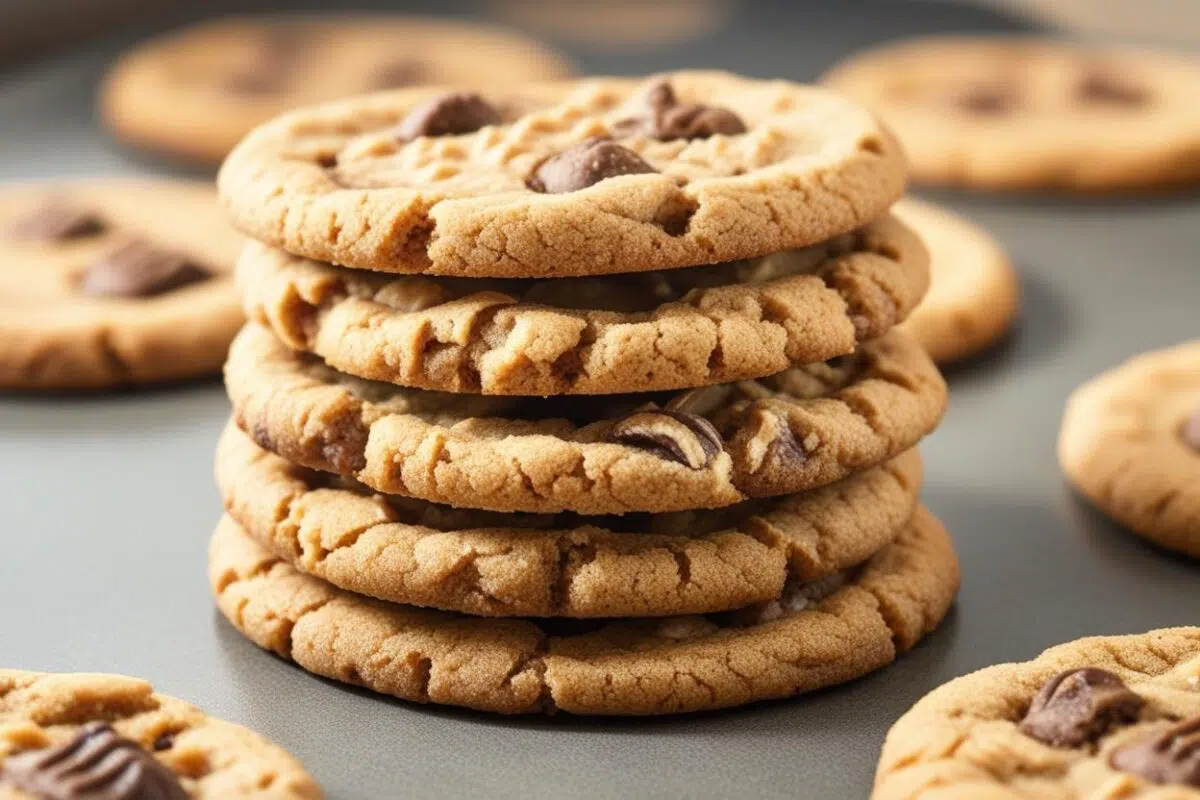 Pile de cookies au chocolat et au beurre de cacahuète